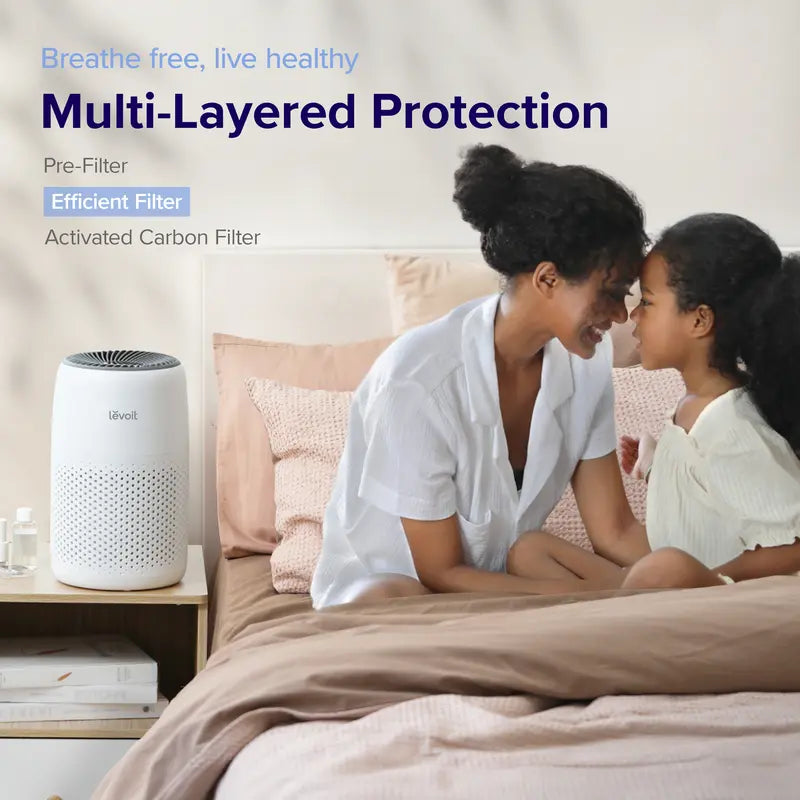  Home Bedroom Air Purifier: 3-in-1 Filter Cleaner with Fragrance Sponge for Improved Sleep