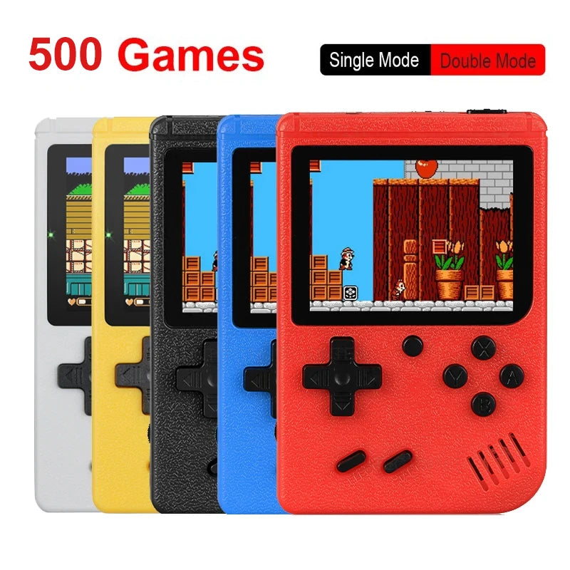 Portable Retro Mini Video Game Console - 8-Bit Handheld Player with 500 Built-In Games, AV Out, Gameboy Style