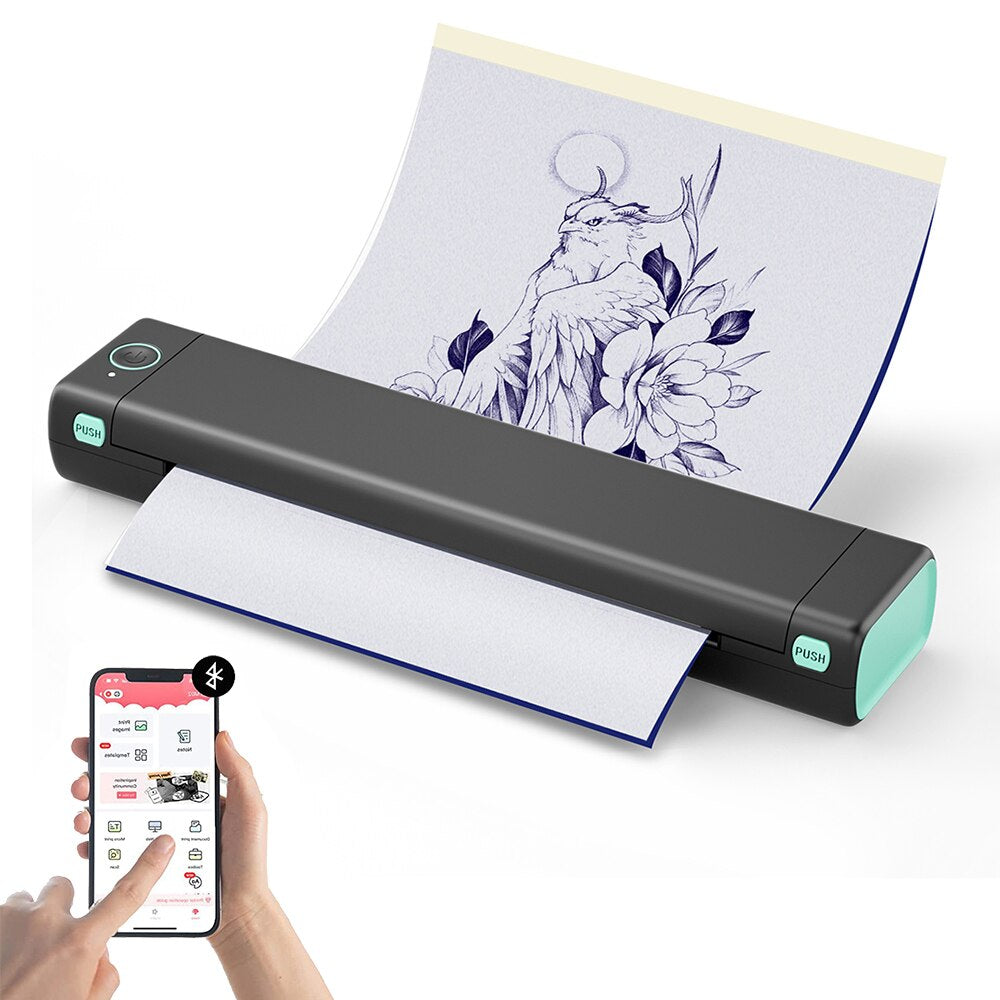 Tattoo Printer Thermal Template Machine Wireless Bluetooth Professional A4 Paper Printer Compatible with Android Ios Portable