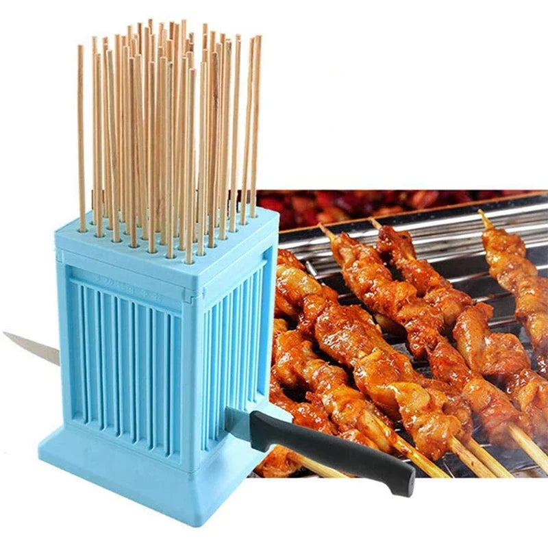 BBQ Meat Skewer Maker - 49-Hole Lamb and Tofu Skewer Machine - Grill Barbecue Accessories 